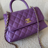 CHANEL Handbag 22P Violet Caviar Coco Handle Small LGHW -Knockoff
