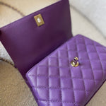 CHANEL Handbag 22P Violet Caviar Coco Handle Small LGHW -Knockoff
