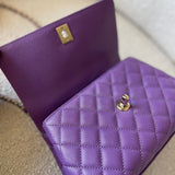 CHANEL Handbag 22P Violet Caviar Coco Handle Small LGHW -Knockoff
