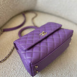 CHANEL Handbag 22P Violet Caviar Coco Handle Small LGHW -Knockoff
