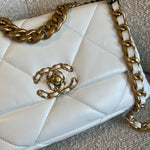 CHANEL Handbag 22P White Lambskin Quilted 19 Flap Small MHW -Knockoff
