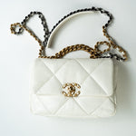 CHANEL Handbag 22P White Lambskin Quilted 19 Flap Small MHW -Knockoff
