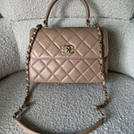 CHANEL Handbag 22S Beige Lambskin Quilted Trendy CC Light Gold Hardware -Knockoff
