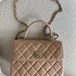 CHANEL Handbag 22S Beige Lambskin Quilted Trendy CC Light Gold Hardware -Knockoff
