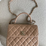 CHANEL Handbag 22S Beige Lambskin Quilted Trendy CC Light Gold Hardware -Knockoff
