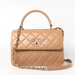 CHANEL Handbag 22S Beige / Light Caramel Lambskin Quilted Trendy CC Small Light Gold Hardware -Knockoff
