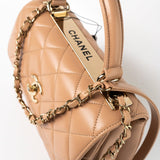 CHANEL Handbag 22S Beige / Light Caramel Lambskin Quilted Trendy CC Small Light Gold Hardware -Knockoff
