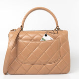 CHANEL Handbag 22S Beige / Light Caramel Lambskin Quilted Trendy CC Small Light Gold Hardware -Knockoff
