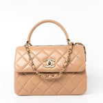 CHANEL Handbag 22S Beige / Light Caramel Lambskin Quilted Trendy CC Small Light Gold Hardware -Knockoff
