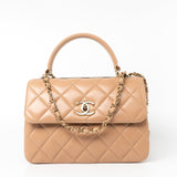 CHANEL Handbag 22S Beige / Light Caramel Lambskin Quilted Trendy CC Small Light Gold Hardware -Knockoff
