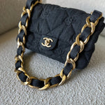 CHANEL Handbag 22S Black Denim CC Quilted Funky Town Flap -Knockoff
