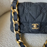 CHANEL Handbag 22S Black Denim CC Quilted Funky Town Flap -Knockoff
