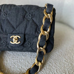 CHANEL Handbag 22S Black Denim CC Quilted Funky Town Flap -Knockoff
