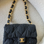 CHANEL Handbag 22S Black Denim CC Quilted Funky Town Flap -Knockoff
