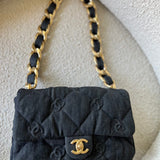 CHANEL Handbag 22S Black Denim CC Quilted Funky Town Flap -Knockoff
