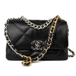 CHANEL Handbag 22S Black Lambskin Quilted 19 Flap Small Mixed Reverse Hardware -Knockoff
