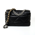 CHANEL Handbag 22S Black Lambskin Quilted 19 Flap Small Mixed Reverse Hardware -Knockoff
