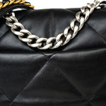 CHANEL Handbag 22S Black Lambskin Quilted 19 Flap Small Mixed Reverse Hardware -Knockoff
