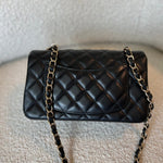 CHANEL Handbag 22S Black Lambskin Quilted Mini Rectangular Single Flap Light Gold Hardware -Knockoff
