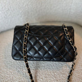 CHANEL Handbag 22S Black Lambskin Quilted Mini Rectangular Single Flap Light Gold Hardware -Knockoff
