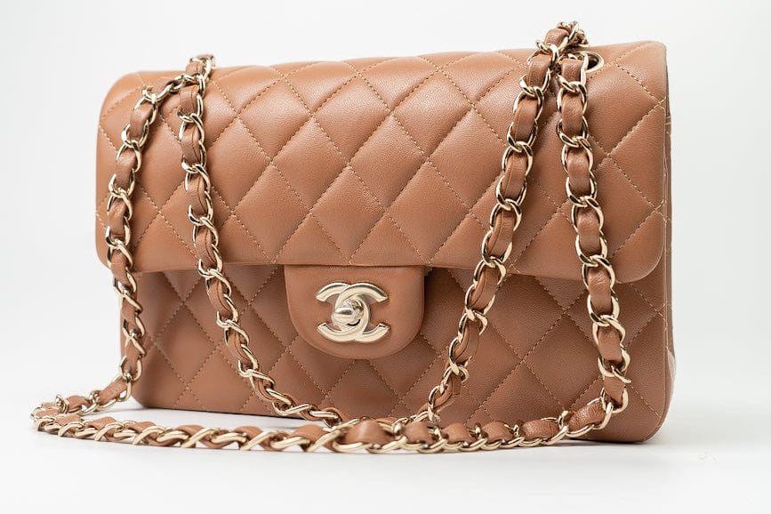 CHANEL Handbag 22S Caramel Lambskin Quilted Classic Flap Small LGHW -Knockoff
