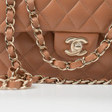 CHANEL Handbag 22S Caramel Lambskin Quilted Classic Flap Small LGHW -Knockoff
