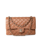 CHANEL Handbag 22S Caramel Lambskin Quilted Medium Classic Flap Light Gold Hardware -Knockoff
