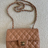 CHANEL Handbag 22S Caramel Mini Rectangular Lambskin Quilted LGHW -Knockoff
