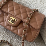 CHANEL Handbag 22S Caramel Mini Rectangular Lambskin Quilted LGHW -Knockoff
