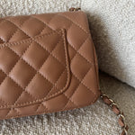 CHANEL Handbag 22S Caramel Mini Rectangular Lambskin Quilted LGHW -Knockoff
