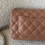 CHANEL Handbag 22S Caramel Mini Rectangular Lambskin Quilted LGHW -Knockoff
