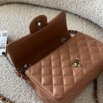 CHANEL Handbag 22S Caramel Mini Rectangular Lambskin Quilted LGHW -Knockoff
