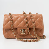 CHANEL Handbag 22S Caramel Mini Rectangular Lambskin Quilted LGHW -Knockoff
