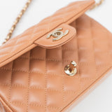 CHANEL Handbag 22S Caramel Mini Rectangular Lambskin Quilted LGHW -Knockoff
