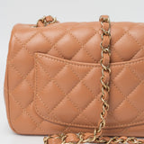 CHANEL Handbag 22S Caramel Mini Rectangular Lambskin Quilted LGHW -Knockoff
