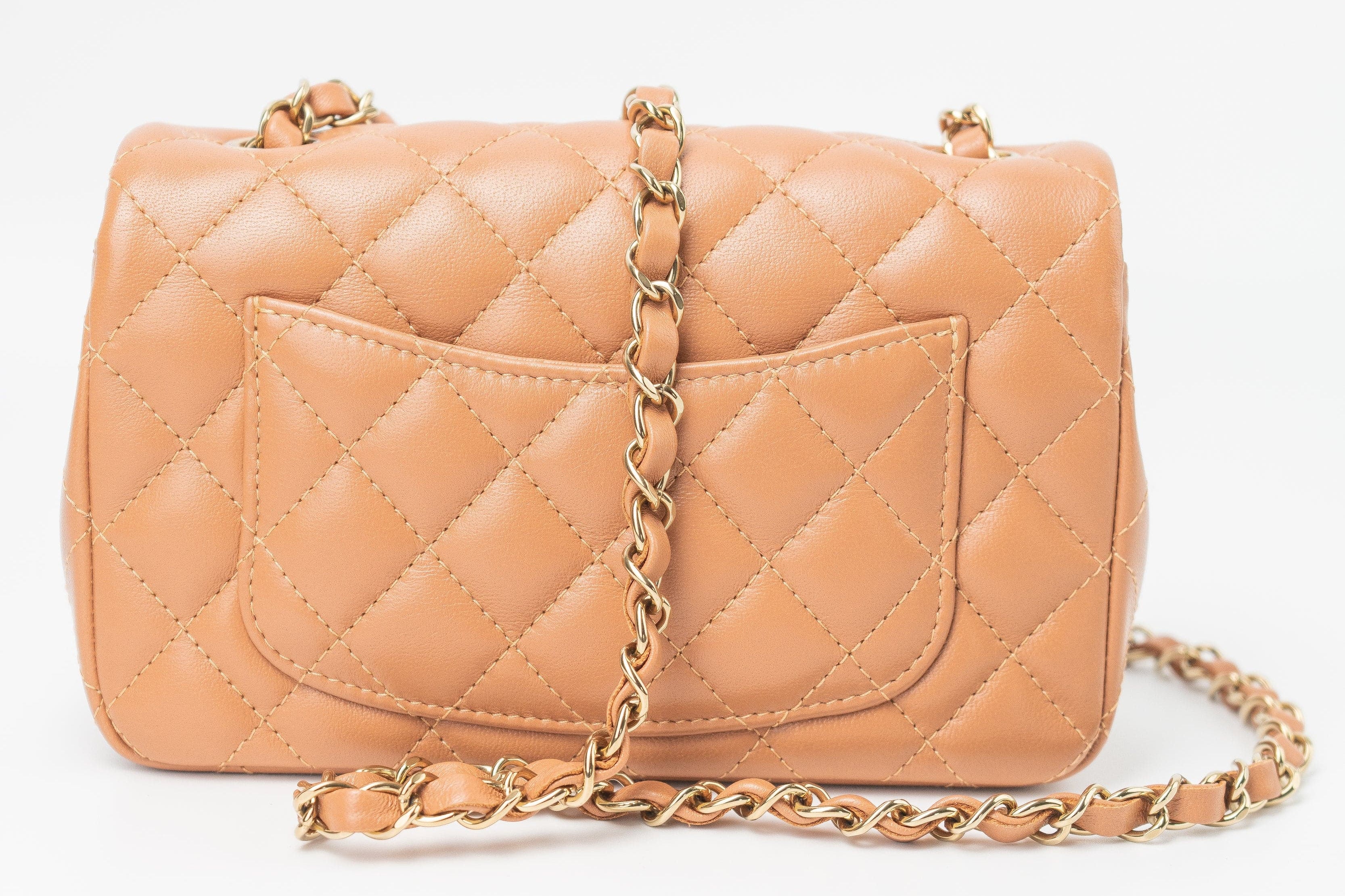 CHANEL Handbag 22S Caramel Mini Rectangular Lambskin Quilted LGHW -Knockoff
