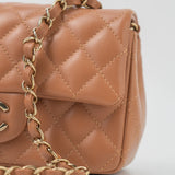 CHANEL Handbag 22S Caramel Mini Rectangular Lambskin Quilted LGHW -Knockoff
