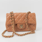 CHANEL Handbag 22S Caramel Mini Rectangular Lambskin Quilted LGHW -Knockoff
