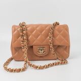 CHANEL Handbag 22S Caramel Mini Rectangular Lambskin Quilted LGHW -Knockoff
