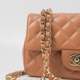 CHANEL Handbag 22S Caramel Mini Rectangular Lambskin Quilted LGHW -Knockoff
