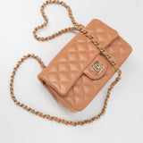 CHANEL Handbag 22S Caramel Mini Rectangular Lambskin Quilted LGHW -Knockoff
