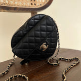 CHANEL Handbag 22S CC In Love Black Lambskin Quilted Large Heart Bag LGHW -Knockoff
