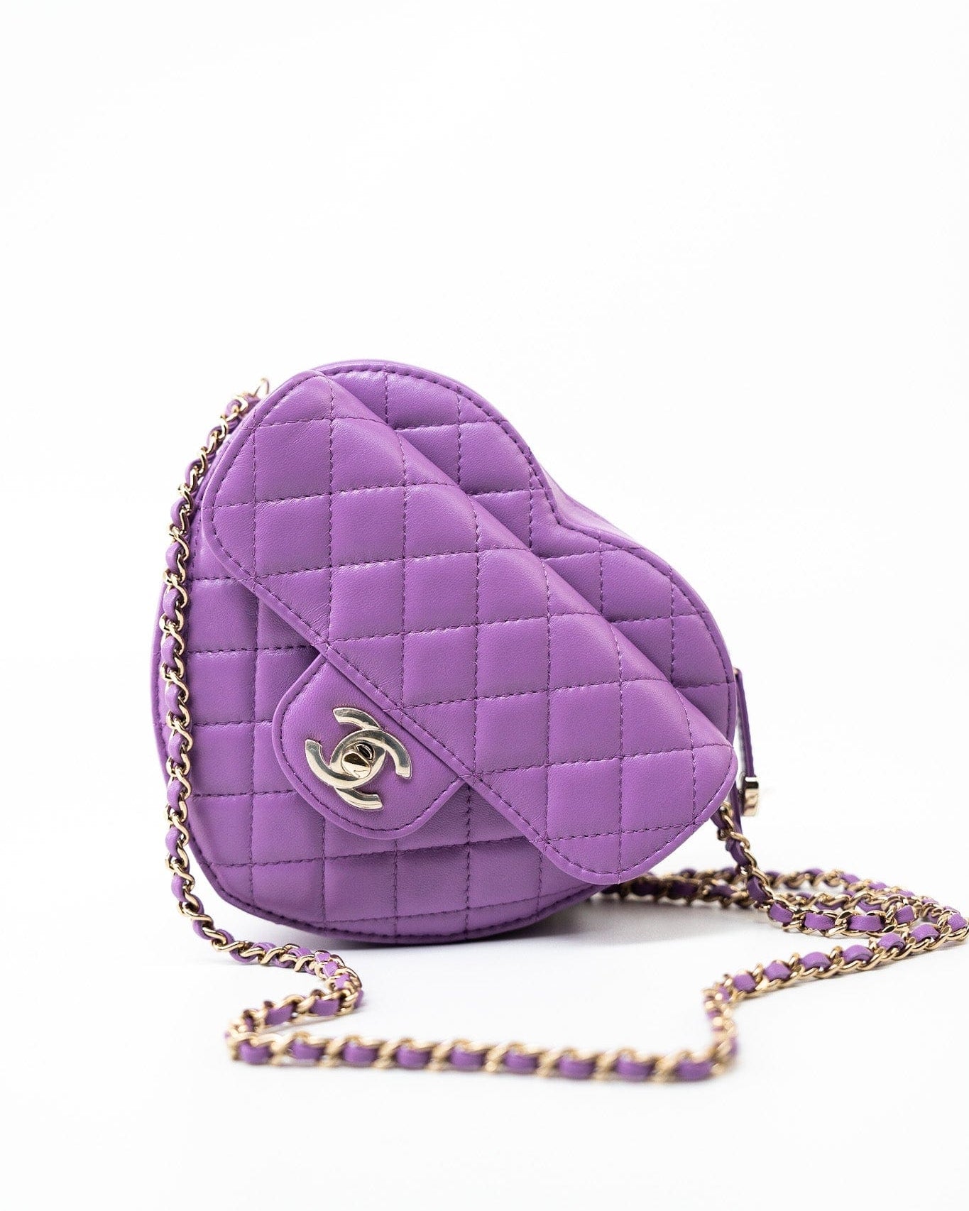 CHANEL Handbag 22S CC In Love Purple Lambskin Quilted Large Heart Bag -Knockoff
