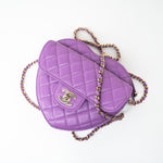 CHANEL Handbag 22S CC In Love Purple Lambskin Quilted Large Heart Bag -Knockoff
