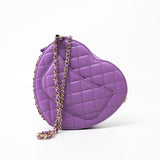 CHANEL Handbag 22S CC In Love Purple Lambskin Quilted Large Heart Bag -Knockoff
