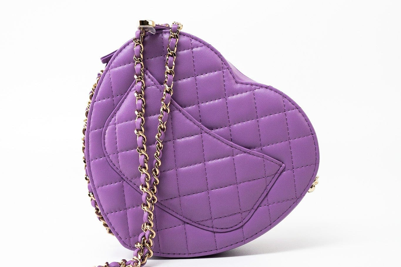 CHANEL Handbag 22S CC In Love Purple Lambskin Quilted Large Heart Bag -Knockoff
