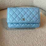 CHANEL Handbag 22S Light Blue Caviar Quilted Wallet On Chain (WOC) -Knockoff
