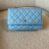 CHANEL Handbag 22S Light Blue Caviar Quilted Wallet On Chain (WOC) -Knockoff
