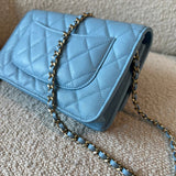 CHANEL Handbag 22S Light Blue Caviar Quilted Wallet On Chain (WOC) -Knockoff
