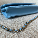 CHANEL Handbag 22S Light Blue Caviar Quilted Wallet On Chain (WOC) -Knockoff
